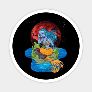 Zombie Mermaid Funny Halloween Trick or Treat Gift Magnet